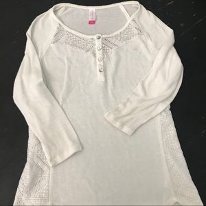 Cream 3/4 sleeve top size L